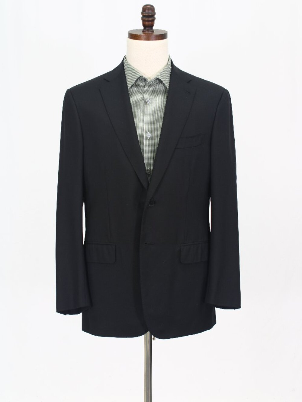 ISAIA 42R Black Blazer Sport Coat Jacket 2-Button Solid W515